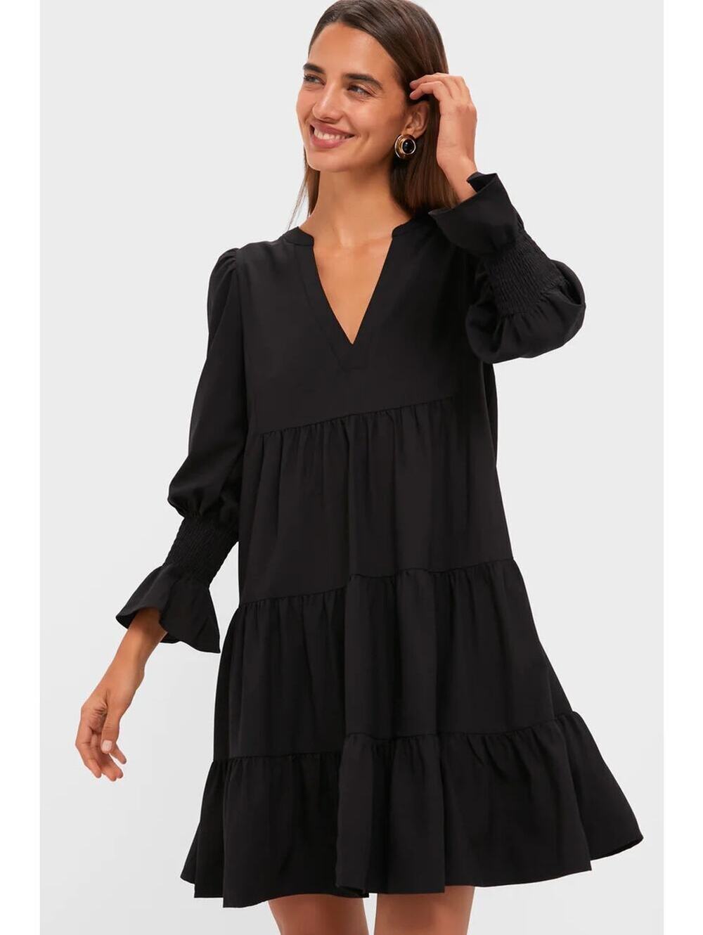 Pomander Place EUC Women's Black Crepe Kenzo Dress Size M